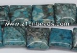 CMB52 15.5 inches 16*16mm square dyed natural medical stone beads