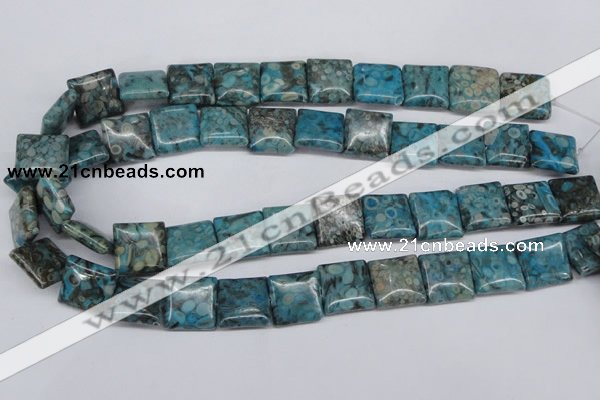 CMB52 15.5 inches 16*16mm square dyed natural medical stone beads