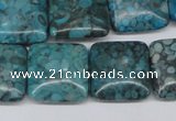 CMB53 15.5 inches 18*18mm square dyed natural medical stone beads
