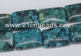 CMB57 15.5 inches 13*18mm rectangle dyed natural medical stone beads