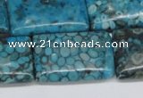 CMB59 15.5 inches 20*30mm rectangle dyed natural medical stone beads