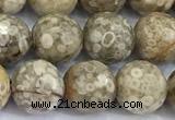 CMB61 15 inches 8mm faceted round medical stone beads