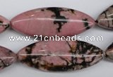 CME08 15.5 inches 15*40mm marquise rhodonite gemstone beads