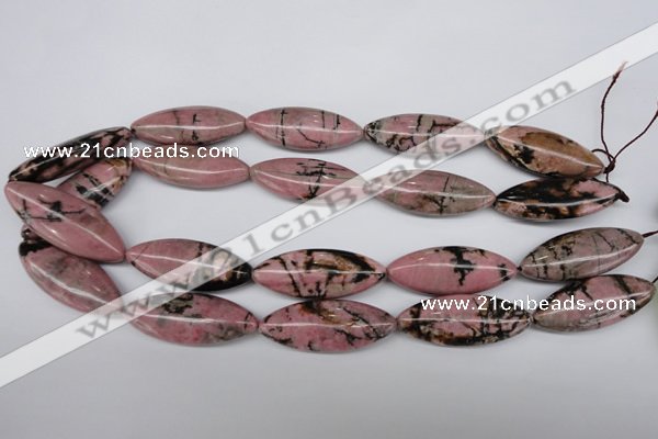 CME08 15.5 inches 15*40mm marquise rhodonite gemstone beads