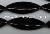 CME10 15.5 inches 15*40mm marquise black agate gemstone beads