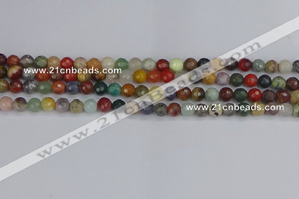 CME101 15.5 inches 6mm faceted round mixed gemstone beads