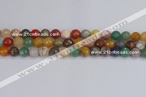 CME103 15.5 inches 10mm faceted round mixed gemstone beads