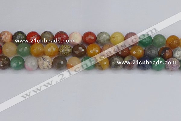 CME104 15.5 inches 12mm faceted round mixed gemstone beads