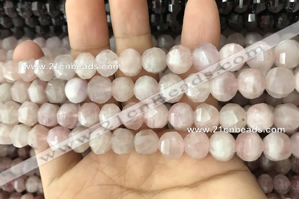 CME204 15.5 inches 7*9mm - 8*10mm pumpkin Madagascar rose quartz beads