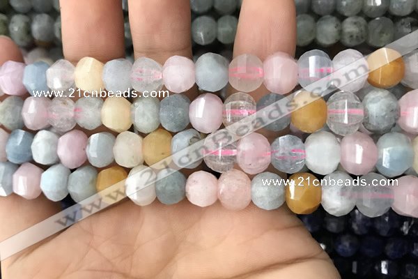 CME205 15.5 inches 7*9mm - 8*10mm pumpkin morganite beads