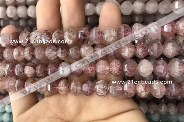 CME208 15.5 inches 7*9mm - 8*10mm pumpkin strawberry quartz beads