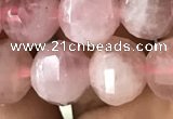 CME234 15.5 inches 10*11mm - 10*12mm pumpkin Madagascar rose quartz beads