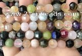 CME255 15.5 inches 10*11mm - 11*12mm pumpkin mixed gemstone beads