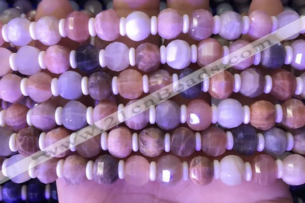 CME312 15.5 inches 8*10mm pumpkin rainbow moonstone beads