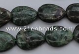 CME32 15.5 inches 15*20mm flat teardrop emerald gemstone beads