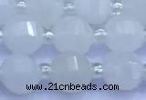 CME341 15 inches 8mm pumpkin blue chalcedony beads