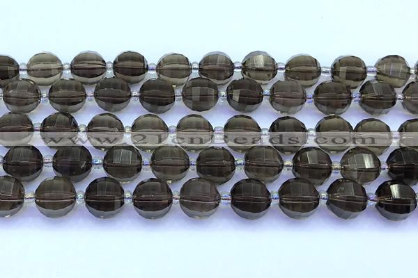 CME370 15 inches 10mm pumpkin smoky quartz beads