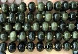 CME429 15 inches 8*12mm pumpkin golden obsidian gemstone beads
