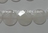 CME50 15.5 inches 15mm faceted coin rose quartz gemstone beads