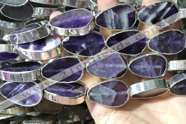 CME507 12 inches 18*28mm - 20*30mm flat teardrop amethyst beads