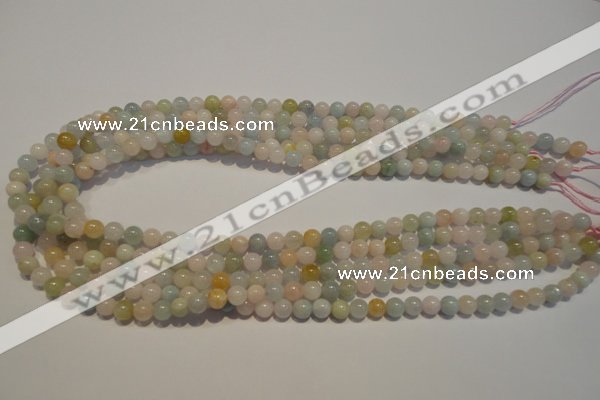 CMG11 15.5 inches 6mm round A grade natural morganite beads