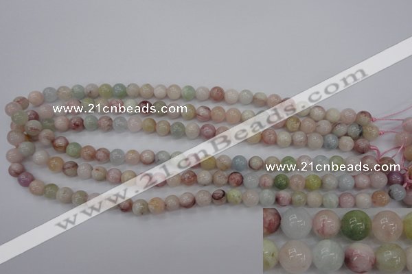 CMG112 15.5 inches 8mm round natural morganite beads wholesale