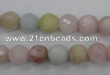 CMG123 15.5 inches 10mm faceted round natural morganite beads