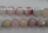 CMG124 15.5 inches 12mm faceted round natural morganite beads