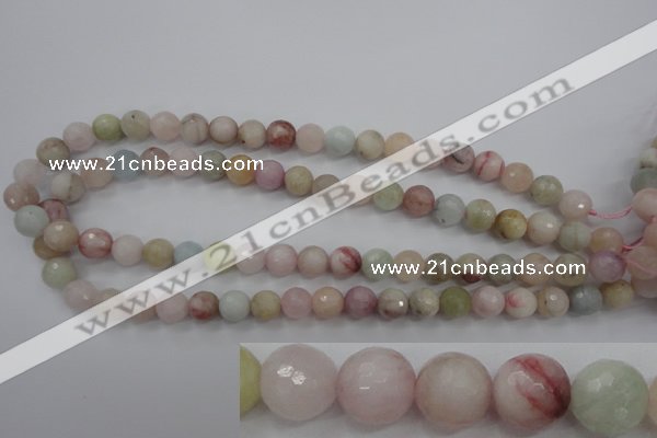 CMG124 15.5 inches 12mm faceted round natural morganite beads