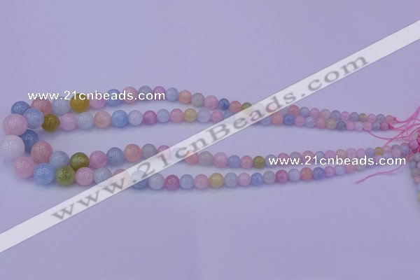 CMG149 15.5 inches 5mm - 14mm round natural morganite gemstone beads