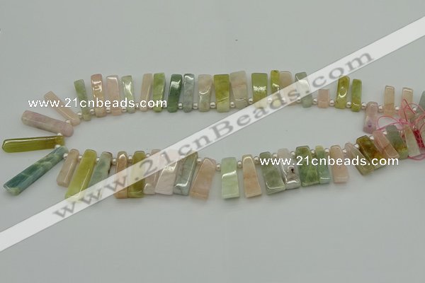 CMG190 Top drilled 6*15mm - 8*30mm sticks morganite beads