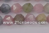 CMG202 15.5 inches 8mm faceted nuggets morganite gemstone beads