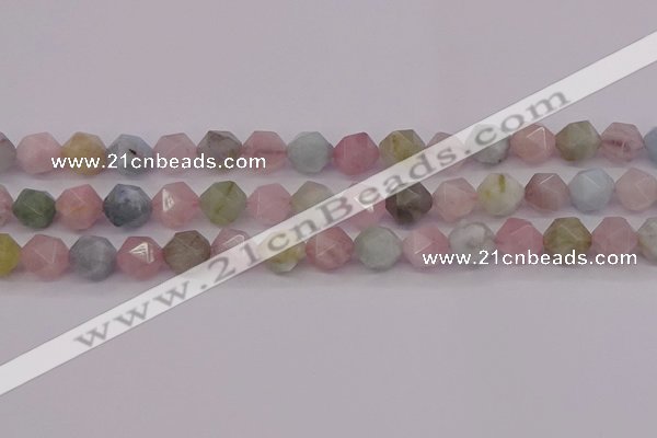 CMG204 15.5 inches 12mm faceted nuggets morganite gemstone beads