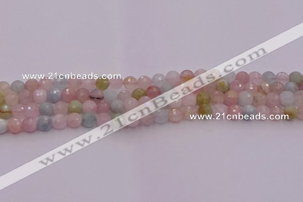 CMG210 15.5 inches 6mm faceted round morganite beads wholesale