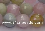 CMG213 15.5 inches 12mm faceted round morganite beads wholesale