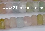 CMG217 15.5 inches 5*9mm faceted rondelle morganite beads