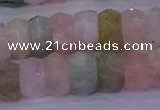 CMG223 15.5 inches 6*10mm faceted rondelle morganite beads