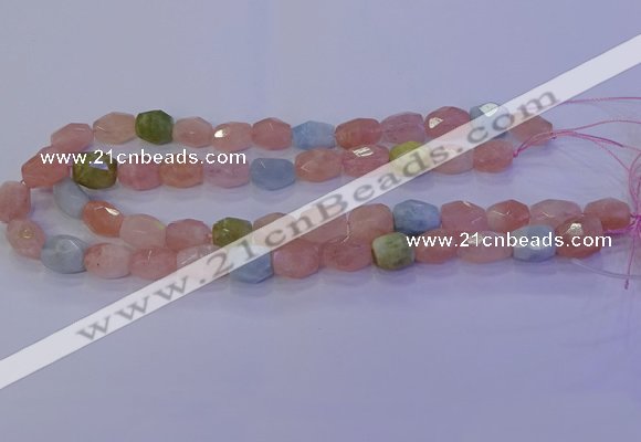 CMG229 15.5 inches 10*12mm - 12*16mm faceted nuggets morganite beads