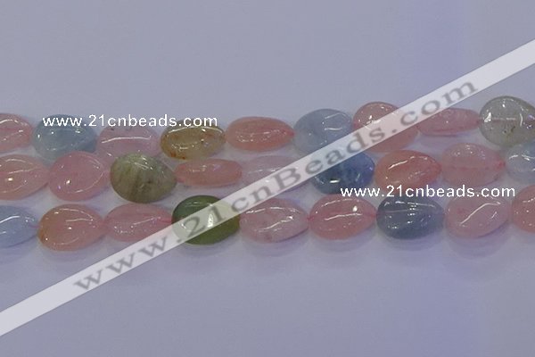 CMG233 15.5 inches 12*16mm flat teardrop morganite beads wholesale