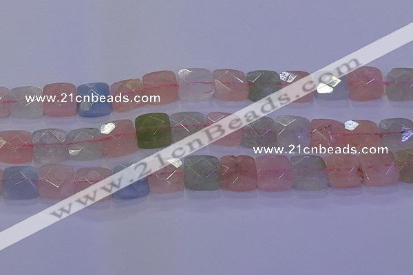 CMG261 15.5 inches 14*14mm faceted square morganite beads