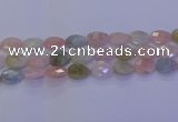 CMG273 15.5 inches 12*16mm faceted flat teardrop morganite beads