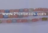 CMG278 15.5 inches 10*14mm faceted rectangle morganite beads