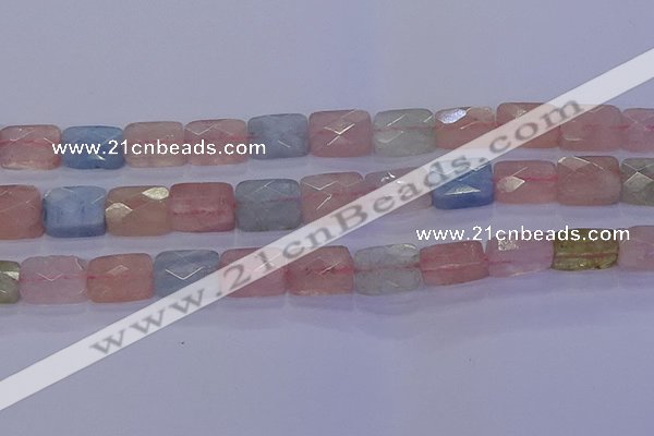 CMG278 15.5 inches 10*14mm faceted rectangle morganite beads