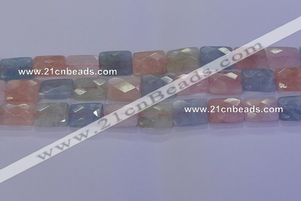 CMG279 15.5 inches 12*16mm faceted rectangle morganite beads