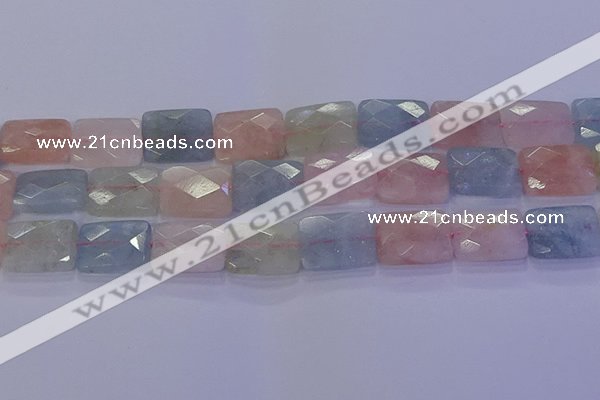 CMG281 15.5 inches 15*20mm faceted rectangle morganite beads