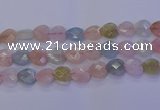 CMG286 15.5 inches 16*16mm faceted heart morganite beads