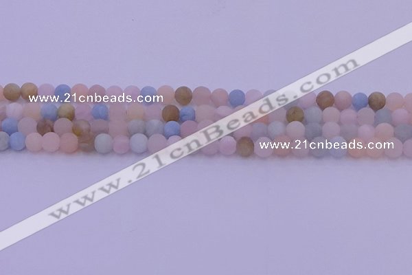 CMG301 15.5 inches 6mm round matte morganite beads wholesale