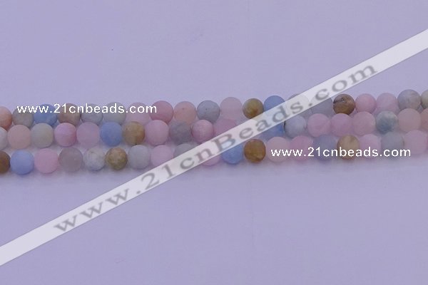 CMG302 15.5 inches 8mm round matte morganite beads wholesale