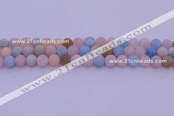 CMG303 15.5 inches 10mm round matte morganite beads wholesale