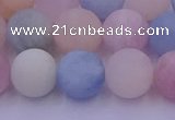 CMG304 15.5 inches 12mm round matte morganite beads wholesale